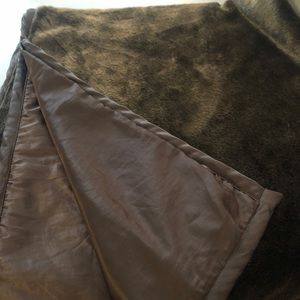 Brown faux fur throw